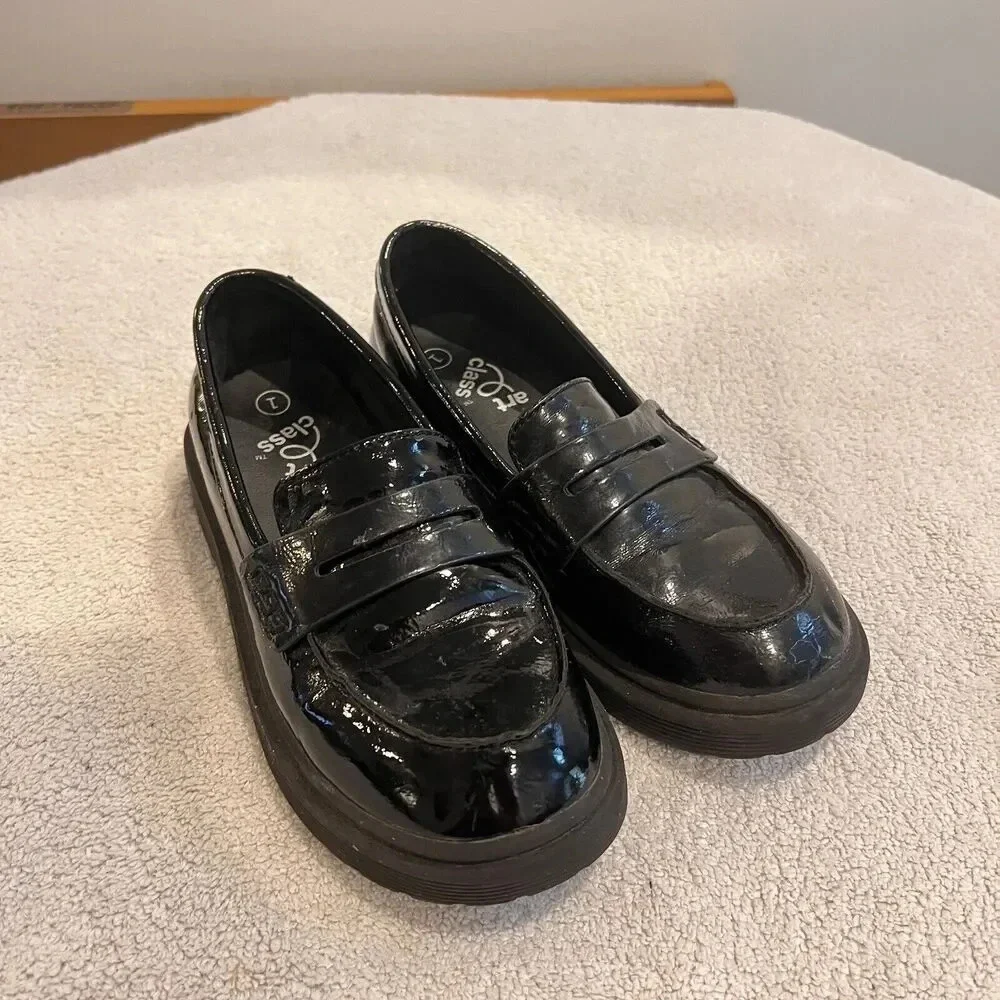 Art Class Celia Loafer Girls 1 Black P Classic Church Goth Punk Preppy Shoes
